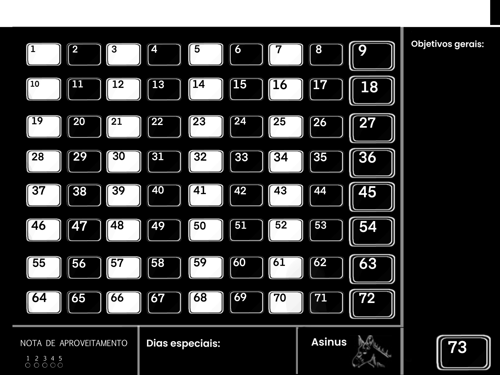 Calendário - Mês 1